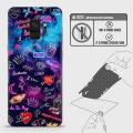 Samsung Galaxy S9 Back Skin - Design 1 - Neon Galaxy Skin Wrap Back Sticker. 