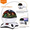 Moredig Night Light Projector, Night Light for Kids  8 Color Changing 12 Songs Toddler Night Light Christmas Gifts for Baby - with Remote and Timer, 360 Degree Rotating -Black. 