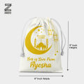 Zezo Personalized Eid Gift Pouch | Custom Name Mini Drawstring Bag | Ramadan & Eid Mubarak Gift Bag for Kids, Bags for Boys & Girls. 