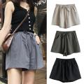 Oversize Shorts Summer Cotton Linen Shorts High Waist Black Shorts Women XL Mini Trousers Casual Basic Short Pants. 