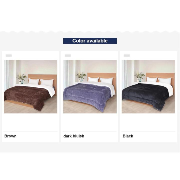 Sherpa Fleece Dual Sided Soft And Plush Reversible Stripe Razai King Size