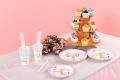 3 Tier Gold Cardboard Cupcake Stand Set, 3 Packs Cardboard tiered Cupcake Holder for Wedding, Birthday Party, Baby Shower and Graduation. 