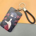 Anime Naruto Key Holders Keychain Akatsuki Kakashi Plastic Card Cover Student Cosplay Accessory Gifts. 