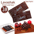 30 Pcs - Lavashak Imli Strips Fruit Roll - Sweet and Sour Tamil Imli Layer - Viral Irani Imli Sauce Patti Rolls Taili - lavashak fruit leather - Souce Candy Sheet. 