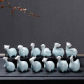 Animal Miniature Glazed Polished Cute Ceramic Animal Figurine. 