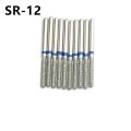 10Pcs Dental Lab Diamond Burs Medium FG 1.6mm for High Speed Handpiece Dentist Material SR-12. 