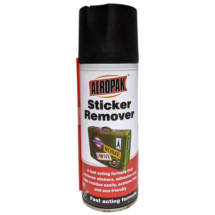 AeroPak Sticker & Adhesive Remover Spray – Easily Removes Stickers, Gum, Wax, Crayons, Labels, Glue & Tape From Multiple Surfaces – Fast Action Formula For Home, Office & Automotive Use (Imported 200ML)