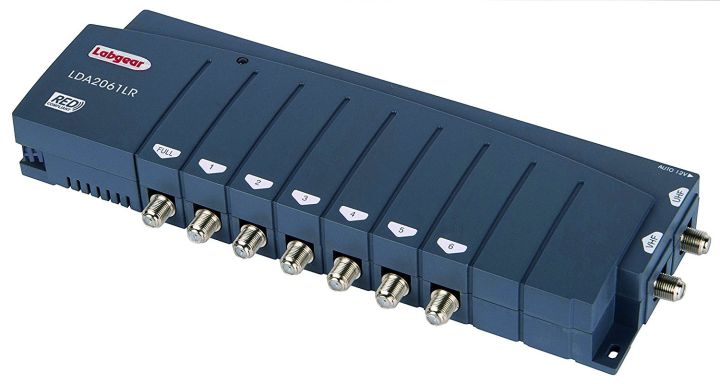 Labgear LDA2061LR 6 Way Distribution Amplifier - 4G­ Filtered Amp For TV/FM/DAB­ Signals For 6 TVs RED Compliant