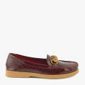 ECS Embossed Elegance Flat Loafers For Women. 