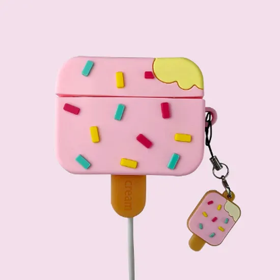 ICECREAM AIR POD SILICON CASE。 Airpods Pro Case, Ice Cream Silicone Protective Cases Cover Skin
