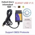 High Quality Best Price ELM327 HW V1.5 SW V2.1 Vehicles Auto Scanner Code Reader ELM 327 USB Interface OBD2 Connecter Diagnostic Too. 
