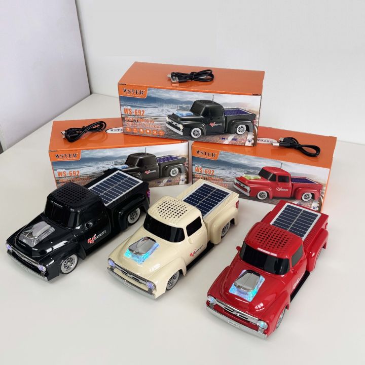 WSTER WS-692 Solar Energy Blue Tooth Wireless Speaker Car Shaped Toy ...