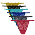 5 PCS/SET Lingerie Lace Thongs Woman Low G String Girls Underpants M-XL Transparent T-back Underwear Women Panties. 