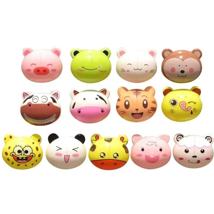 PC Cartoon Animal Toothbrush Holder Toiletries Toothpaste Holder Bathroom Sets Suction Hooks Tooth Brush Container
