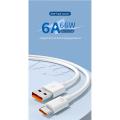 66 Watt USB to Type C Cable - 100% Original USB A to USB C 6amp Super Fast Turbo Charging Cord Compatible with all Android Mobile Phones Charging & Data Transfer Cable | Type-C High Speed Data Cable White Fast Charging Cable Support Up to 120W Charger. 