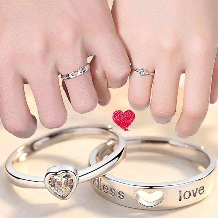 Couple%20Ring%20Stainless%20steel%20Zircon%20Adjustable%20Lovers%20Finger%20Rings%20Party%20wedding%20jewelry%20-%20Image%202