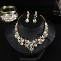 Wholesale Bridal Luxury Crystal Women Jewelry Set Earings Necklace Set Bridal Gift Wedding Dress Jewellery Set. 