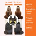 "DR MED Hyaluronic Acid Hair Care Trio: Shampoo, Conditioner, and Mask for Hydration and Renewal" (Paraben free, sulphate free, salt free, silicon free). 
