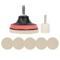 Car Windscreen Glass Scratch Remover 100g Oxide Powder Polishing Kit Wheels Set Polish Pads. 