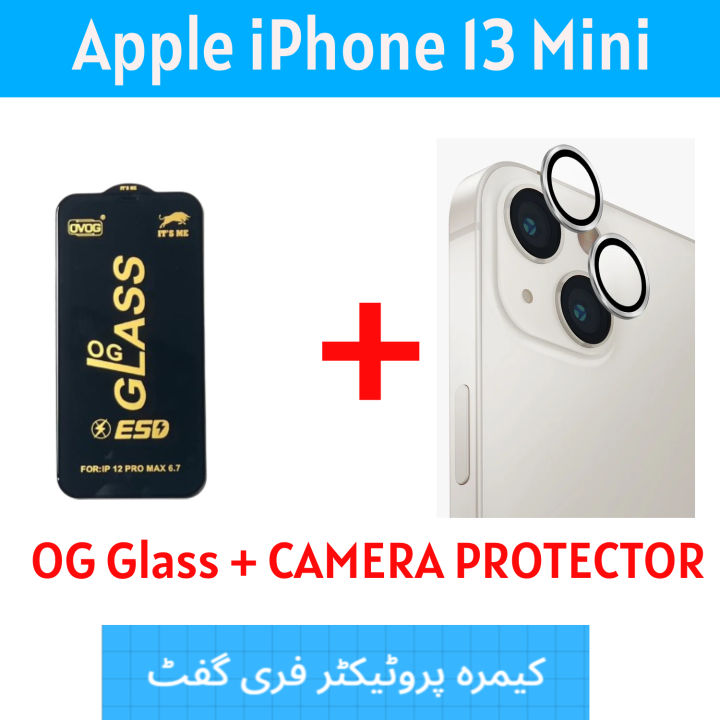 Apple iPhone 13 Mini OG Glass Front Screen Protector Edge To Edge Protection + 9h Flexible Back Camera Lens Protector
