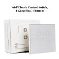 WBM Smart 4 Gang Wifi Control Touch Switch Button, Smart Wall Touch Button Switch Board. 