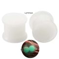 2 piece Hard Silicone Earrings Plugs Ear Gauges Unisex Luminous Black White 3-25mm. 