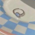 Blue Crystal Planet Rings Aesthetic Creative Zircon Asteroid Open Ring Y2k Shiny Zircon Rings For Women Teens Party Jewelry. 