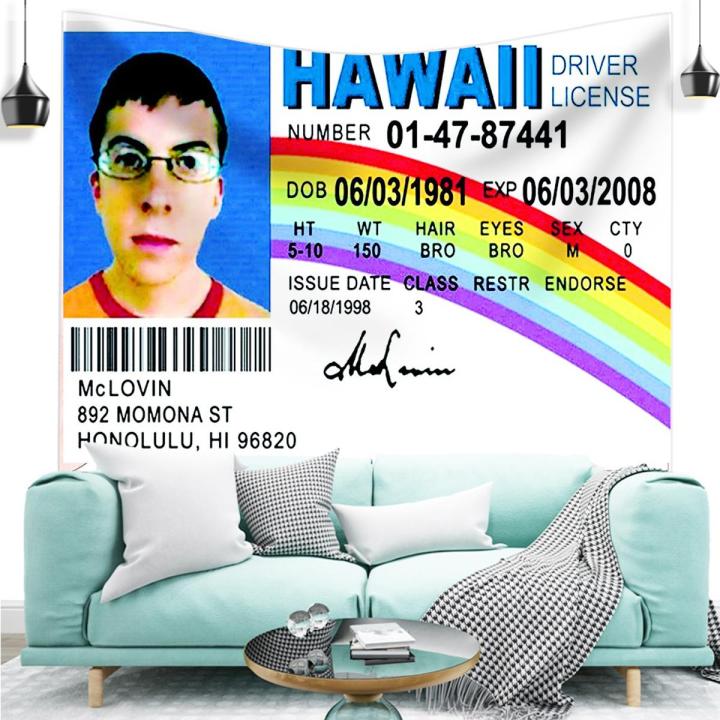 McLovin Tapestry Wall Decorations Tapestry Wall Hanging bedroom Carpet Bed Sheets Home Room Decor Tapestry Wall
