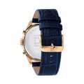 Tommy Hilfiger Wrist Watch For Men Quartz Leather Strap Blue Dial 44mm Watch 1710451. 