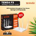Tenda F3 Wireless brand new orignal WIFI Router WI-FI Repeator Booster Extender WISP Home Network RJ45 4 Ports 300Mbps with Wireless Access Control IP based bandwidth control to assign bandwidth. 