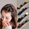 【ETOP】Fashion Braided Hair Clip for Women Separate Hair Clip Bangs Clip Art Retro Snap Clip Acrylic Duckbill Clip PTQ. 