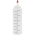 HAOEN 12-Pack 8 Oz Condiment Squeeze Bottles with Red Tip Cap - Durable Plastic Squirt Bottle for Ketchup, Sauces, Syrup. 