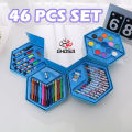 46 pcs Hexagon color pencil Stationary Crayon Pencil Color Drawing Tools Marker Painting Water Color Set Watercolor. 