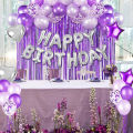 Birthday Decorations Happy Birthday Banner Metallic  Balloon Party Balloons Confetti Balloons Foiled Tassel Garland Star Heart Foil Balloon for Birthday Party birthday girls and boys (Blue). 