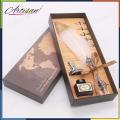 Artisan - Feather Quill Dip Pen Calligraphy Pen Set with 5 Metal Nibs Natural Handcrafted Luxury Quill Pen and Ink Set. 