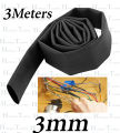 3 Meter Shrink Tube kit 3MM Black Heat Shrink Tubing Shrinkable Sleeving Wrap DIY Connector wire kit. 