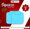 (Pack of 2) Square Snack Plate Square Snack Plate Fries Plate Chips Plate Pizza plate Noodles plate for Children. 