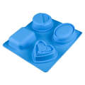 4 Shapes Soap Mold Silicone With Design Embossed Design 03. 