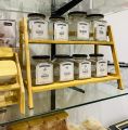 Kitchen spice rack Bamboo 2 tier Multipurpose organiser shelf. 