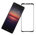 Tempered Glass for Sony Xperia 5 Mark 2 ii Curved Glass Full Coverage Screen Protector - BLACK. 