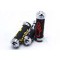 Motorcycle Handle Bar Grip Bike Hand Grip Rubber Skull Head Flame Universale. 