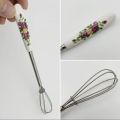 Egg Beater - Egg Whisker - Egg whisk-Egg beater hand mixer -Egg beater stainless steel - Mini Egg Beater manual - Mini Hand Whisk Stainless Steel with Handle Hand Whisker for Kitchen Hand Mixer Blender Small Whisk with Ceramic Handle. 