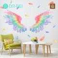 Bathroom Wall Decor Angel Wings Wall Art Decal Vibrant Color Creative Sticker for Home Decor Removable Stylish Wall Sticker for Living Room. 