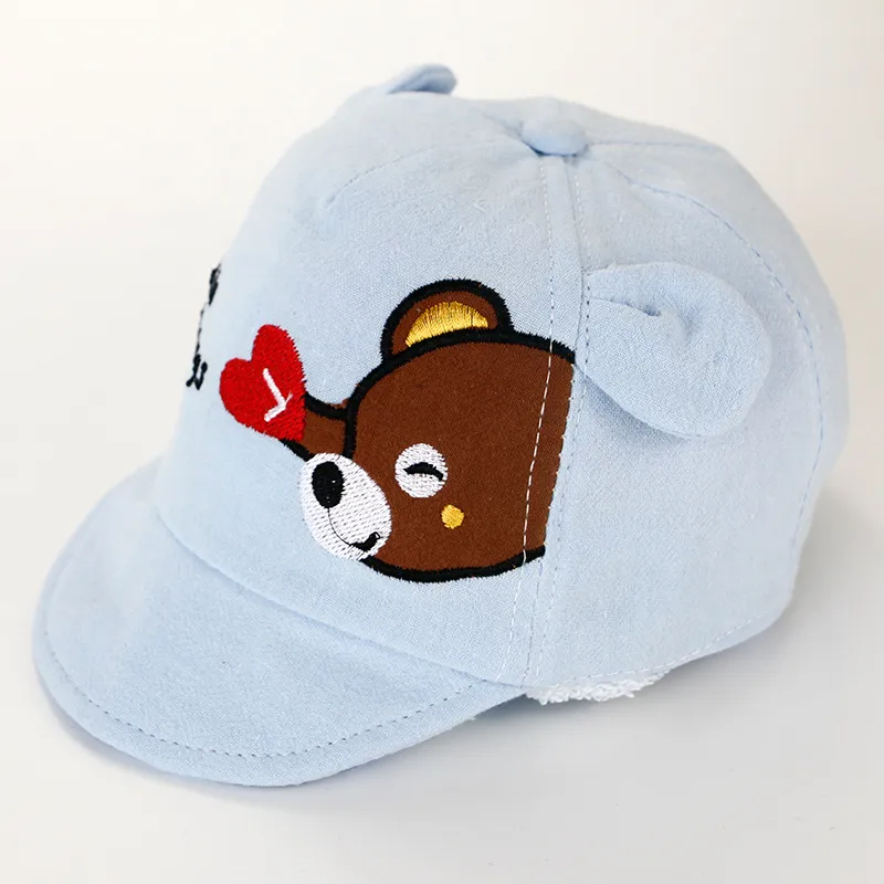 Cute Bear Baby Baseball Cap Outdoor Sunscreen Sunshade Cotton