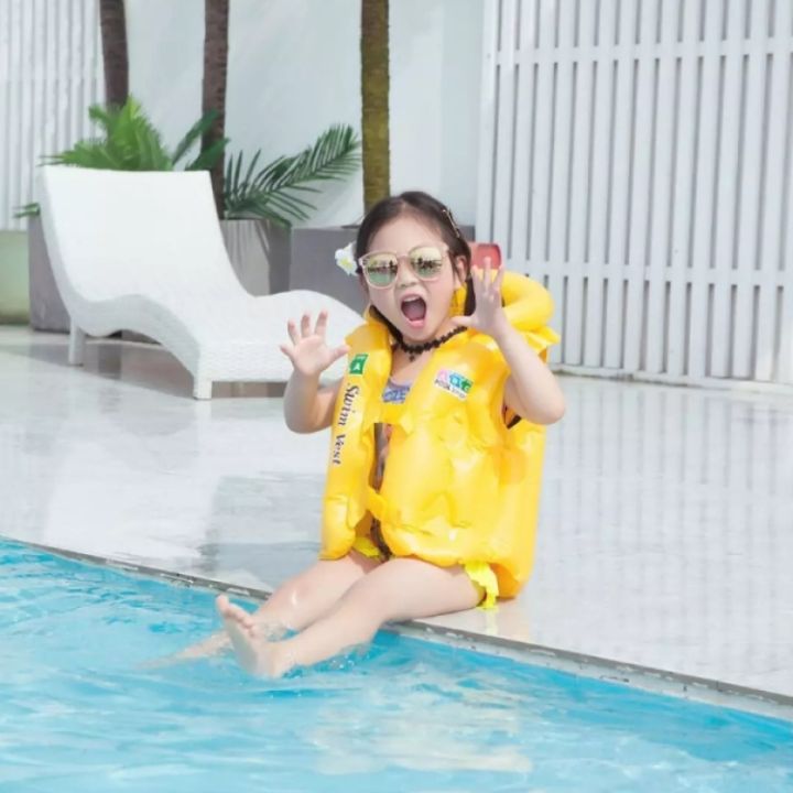 Kids Swimming Life Jacket Swim Vest - 7 To 10 Years Age-Yellow