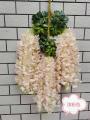 Whimsical Wisteria Wonder: 3-Head Artificial Wisteria Garland Hanging Flower Blooms - Pack of 6. 