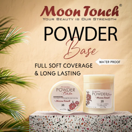 Mineral Powder Base (100gm) - Full Soft Coverage & Long Lasting - Water Proof | Moon Touch