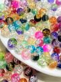 150,300 pcs Multicolor Single and Double Tone Crackle Glass Beads – Shiny 8mm Round Beads for Jewelry Making & DIY Crafts. 