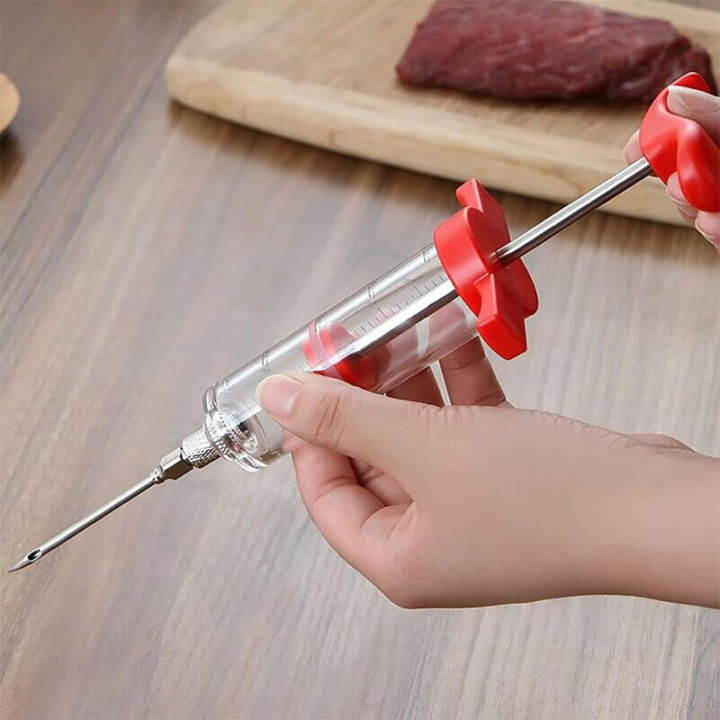 Online Karachi Kitchen Seasoning Syringe BBQ Meat Marinade Injector with Turkey Chicken Sauce Stainless Steel Injection Kitchen Tool Accessorie
