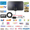 DVB-T2 Digital TV Antenna 3000 Miles Amplifier 4K 8K 25DB High Gain HD DTV Box Digital Amplifier Indoor Active Aerial Flat Design for Smart TV Car Travel indoor. 
